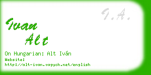 ivan alt business card